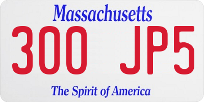 MA license plate 300JP5