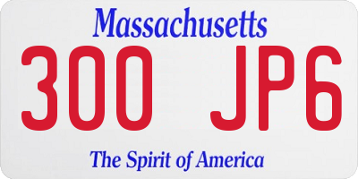 MA license plate 300JP6