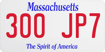 MA license plate 300JP7