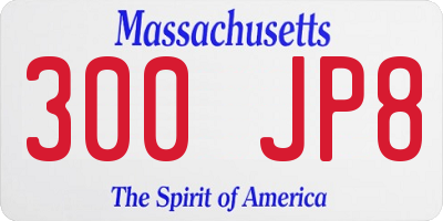 MA license plate 300JP8