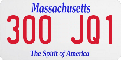MA license plate 300JQ1
