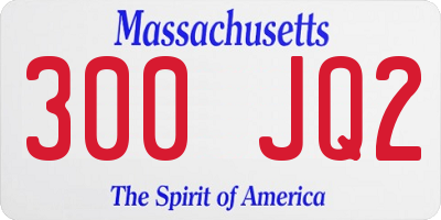 MA license plate 300JQ2