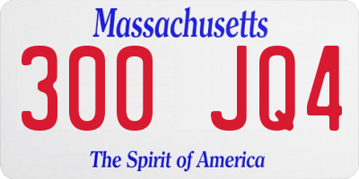 MA license plate 300JQ4