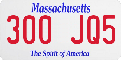 MA license plate 300JQ5