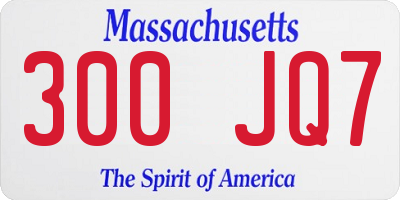 MA license plate 300JQ7