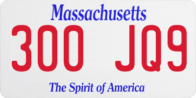 MA license plate 300JQ9