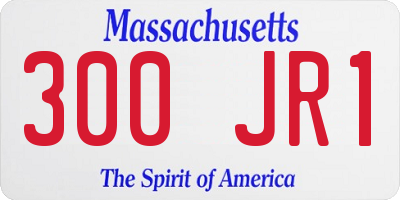 MA license plate 300JR1
