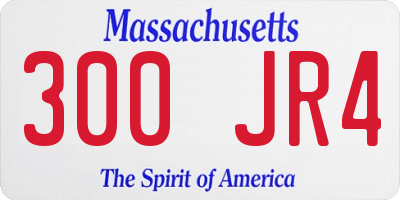 MA license plate 300JR4