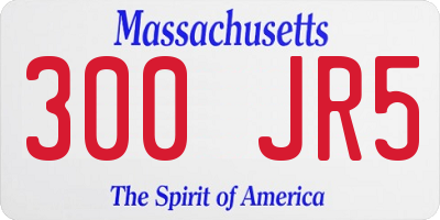 MA license plate 300JR5