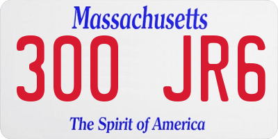 MA license plate 300JR6