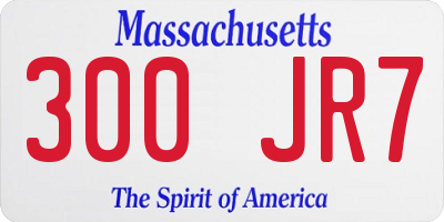 MA license plate 300JR7