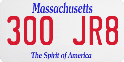 MA license plate 300JR8
