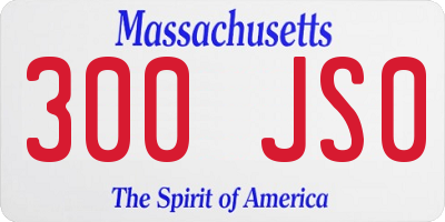 MA license plate 300JS0