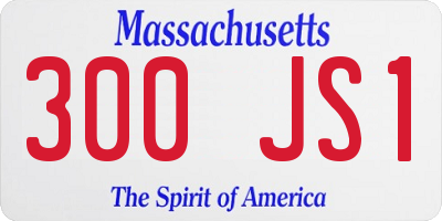 MA license plate 300JS1