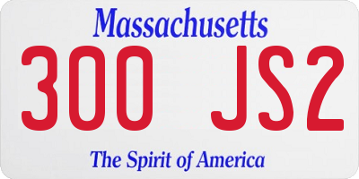 MA license plate 300JS2