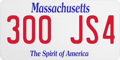 MA license plate 300JS4
