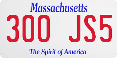 MA license plate 300JS5