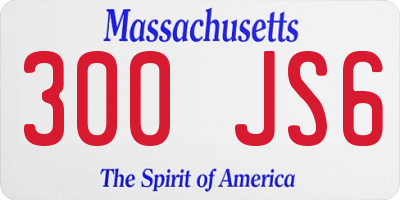 MA license plate 300JS6