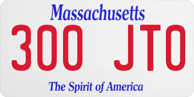 MA license plate 300JT0