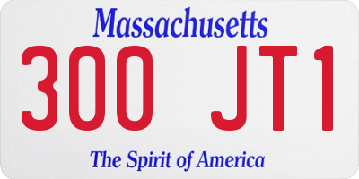 MA license plate 300JT1