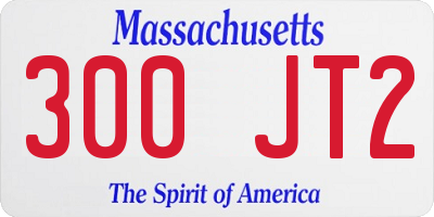 MA license plate 300JT2
