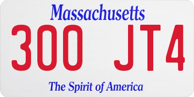 MA license plate 300JT4