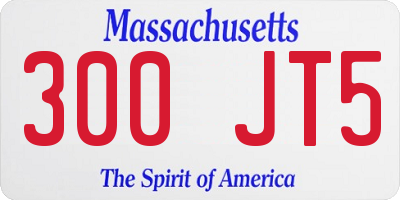 MA license plate 300JT5