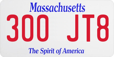 MA license plate 300JT8