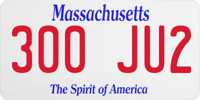 MA license plate 300JU2