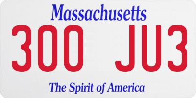 MA license plate 300JU3