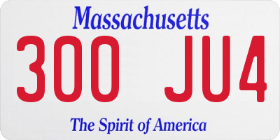 MA license plate 300JU4