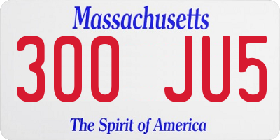 MA license plate 300JU5