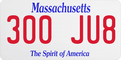 MA license plate 300JU8