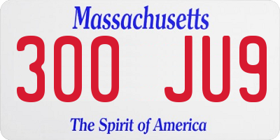 MA license plate 300JU9