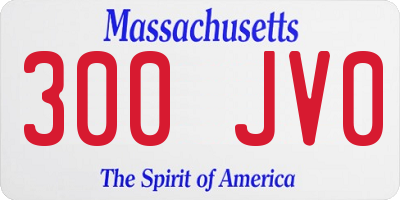 MA license plate 300JV0