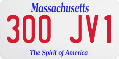 MA license plate 300JV1