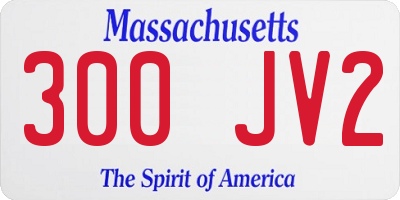 MA license plate 300JV2
