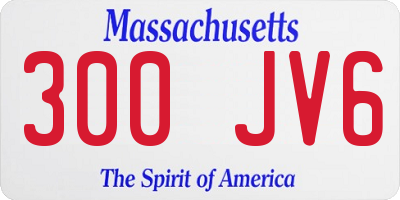 MA license plate 300JV6