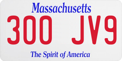 MA license plate 300JV9
