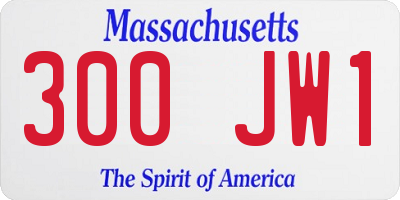 MA license plate 300JW1