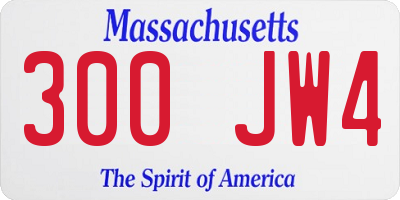 MA license plate 300JW4