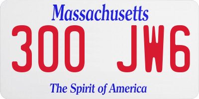 MA license plate 300JW6