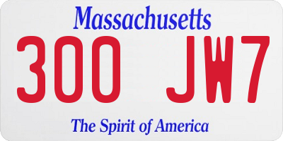 MA license plate 300JW7