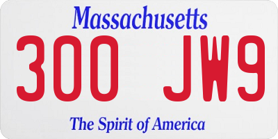MA license plate 300JW9