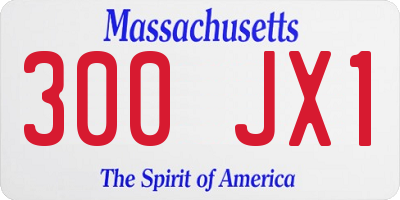 MA license plate 300JX1