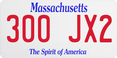 MA license plate 300JX2