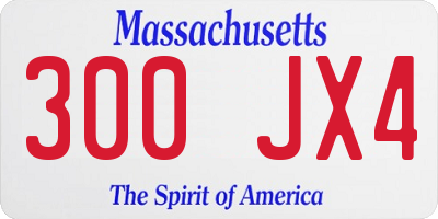MA license plate 300JX4