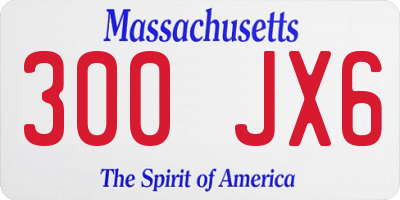 MA license plate 300JX6