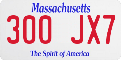 MA license plate 300JX7