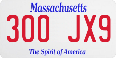 MA license plate 300JX9